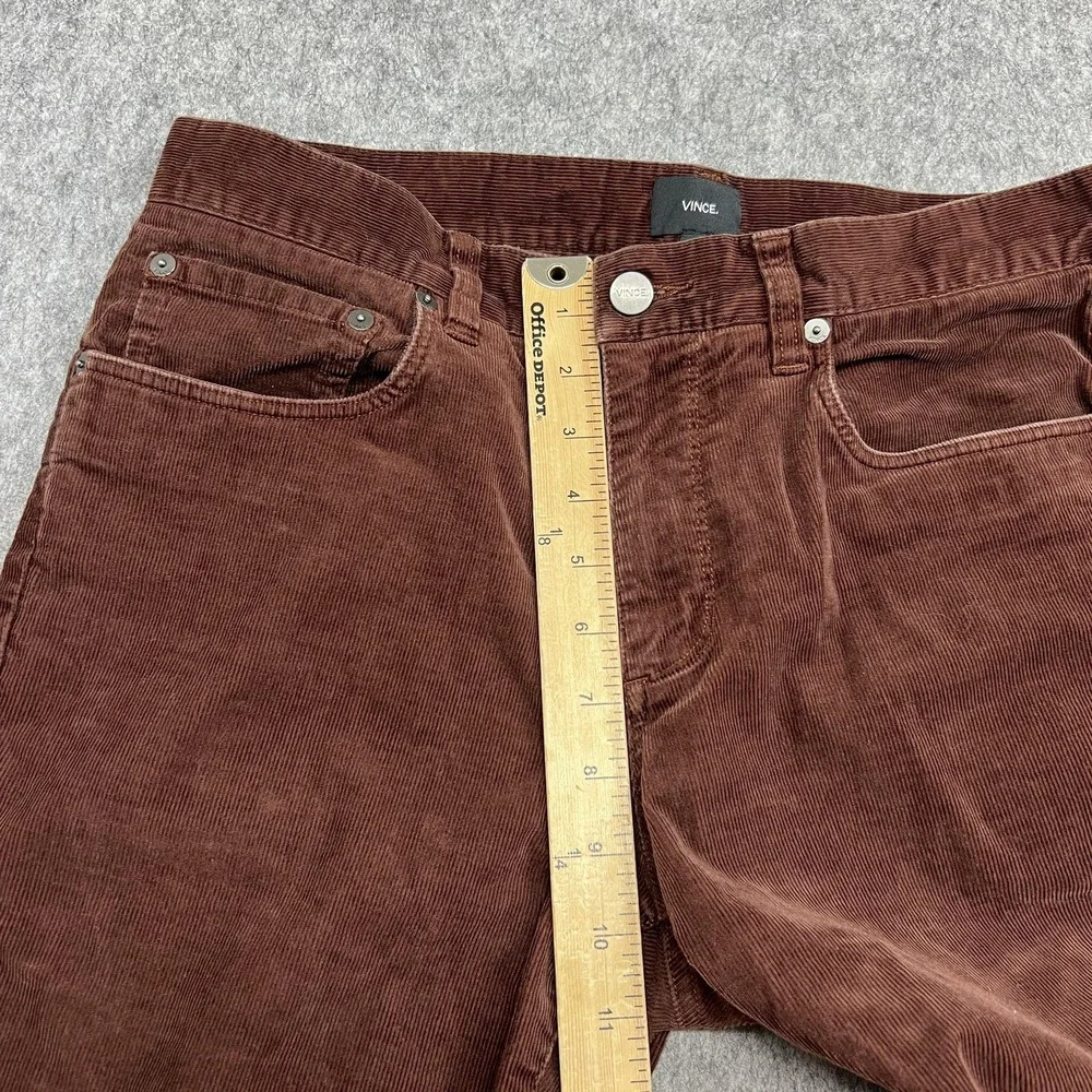 Vince Pants Mens 31‎ Brown Corduroy Chino Stretch 5 Pocket Straight Casual 31x28